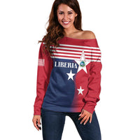 Liberia National Flag Day Off Shoulder Sweater All Hail Liberia Hail