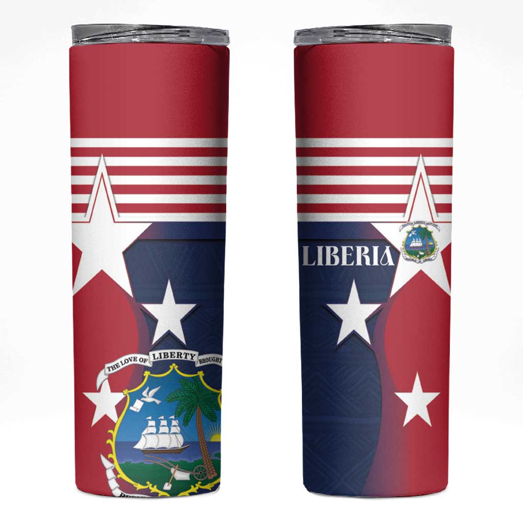 Liberia National Flag Day Skinny Tumbler All Hail Liberia Hail