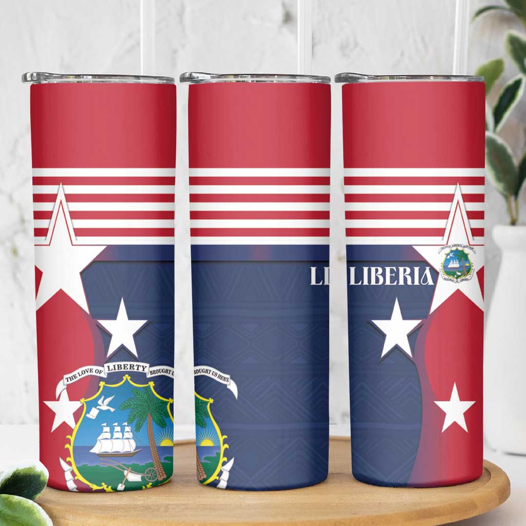 Liberia National Flag Day Skinny Tumbler All Hail Liberia Hail