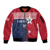 Liberia National Flag Day Sleeve Zip Bomber Jacket All Hail Liberia Hail