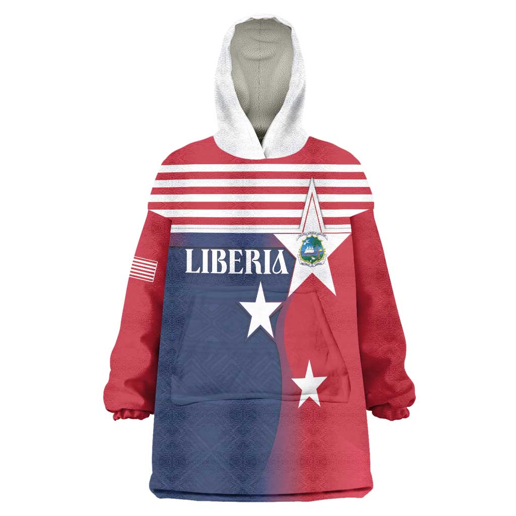 Liberia National Flag Day Wearable Blanket Hoodie All Hail Liberia Hail