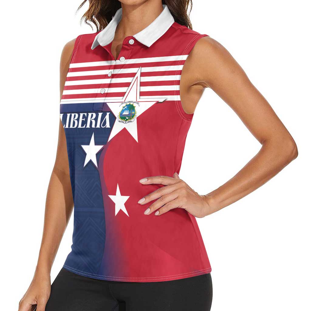 Liberia National Flag Day Women Sleeveless Polo Shirt All Hail Liberia Hail