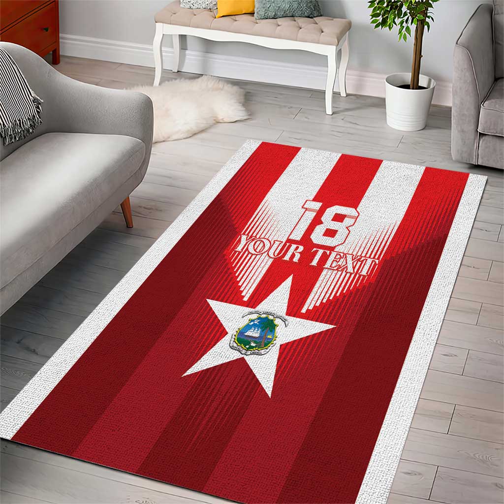Custom Liberia Football Area Rug Lone Stars Go Champion