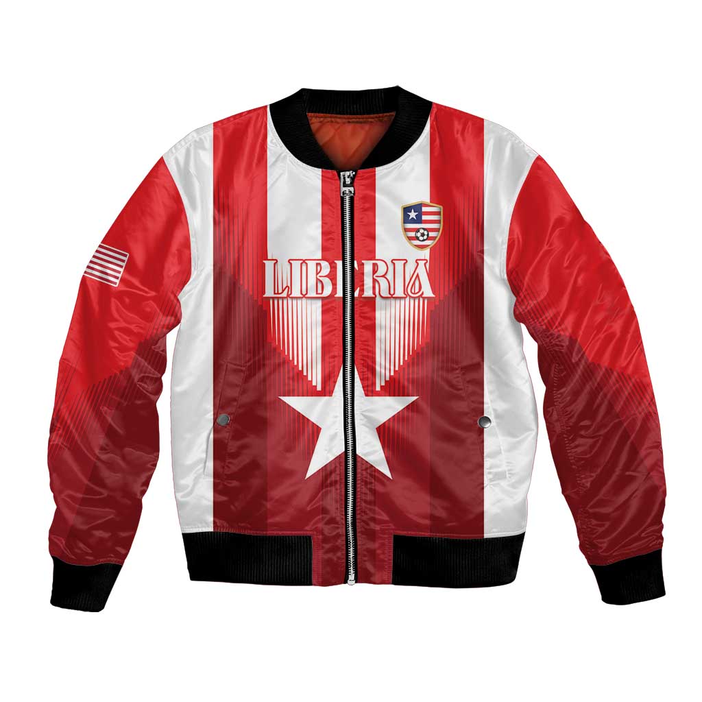 Custom Liberia Football Bomber Jacket Lone Stars Go Champion