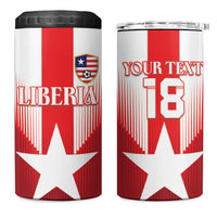 Custom Liberia Football 4 in 1 Can Cooler Tumbler Lone Stars Go Champion