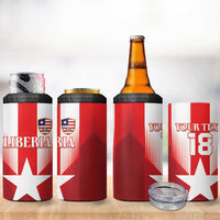 Custom Liberia Football 4 in 1 Can Cooler Tumbler Lone Stars Go Champion