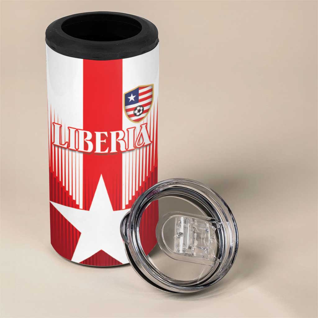 Custom Liberia Football 4 in 1 Can Cooler Tumbler Lone Stars Go Champion