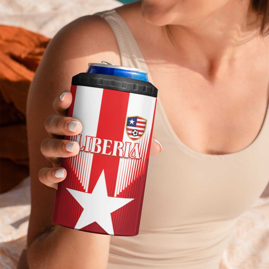 Custom Liberia Football 4 in 1 Can Cooler Tumbler Lone Stars Go Champion