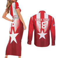 Custom Liberia Football Couples Matching Short Sleeve Bodycon Dress and Long Sleeve Button Shirt Lone Stars Go Champion