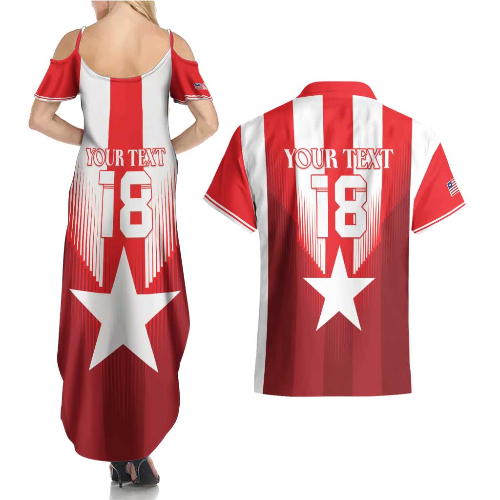 Custom Liberia Football Couples Matching Summer Maxi Dress and Hawaiian Shirt Lone Stars Go Champion