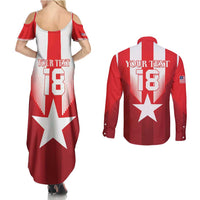Custom Liberia Football Couples Matching Summer Maxi Dress and Long Sleeve Button Shirt Lone Stars Go Champion