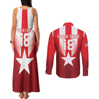 Custom Liberia Football Couples Matching Tank Maxi Dress and Long Sleeve Button Shirt Lone Stars Go Champion