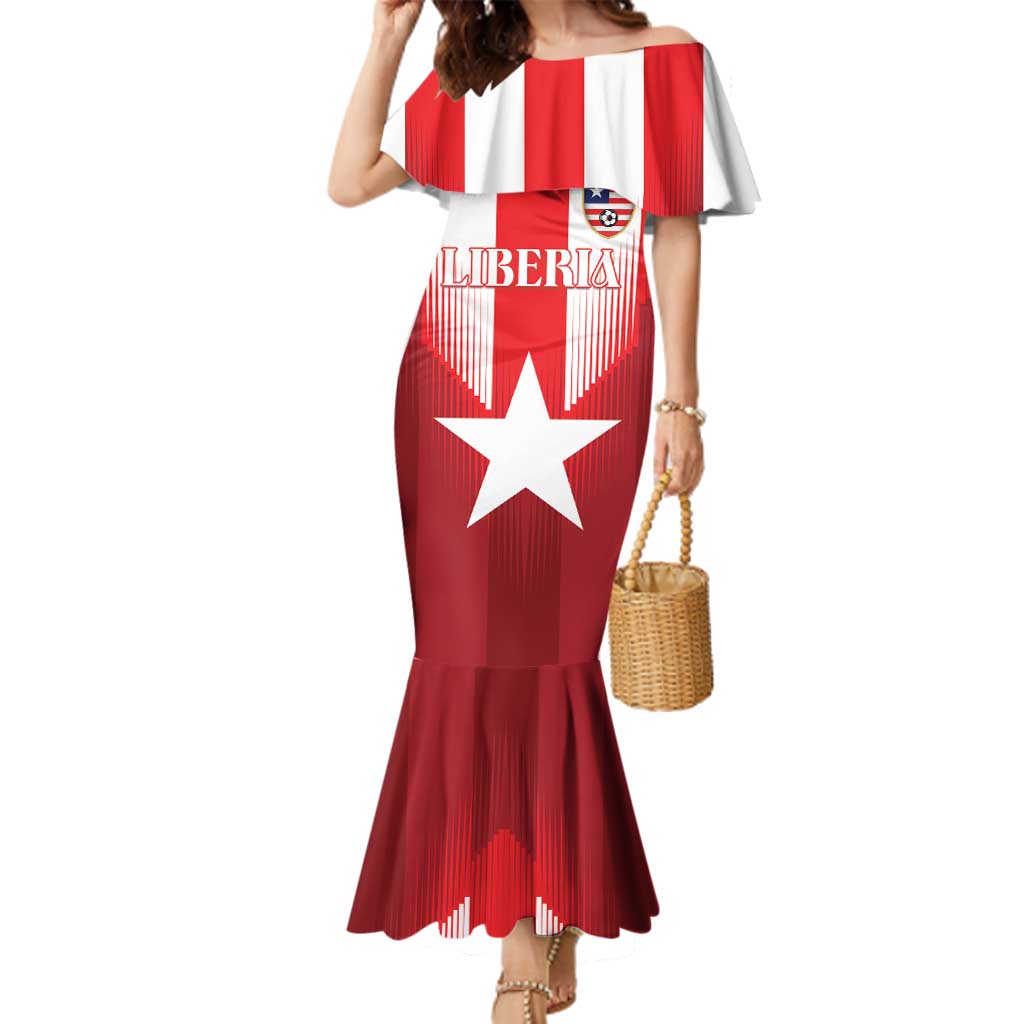 Custom Liberia Football Family Matching Mermaid Dress and Hawaiian Shirt Lone Stars Go Champion