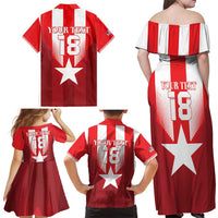 Custom Liberia Football Family Matching Off Shoulder Maxi Dress and Hawaiian Shirt Lone Stars Go Champion