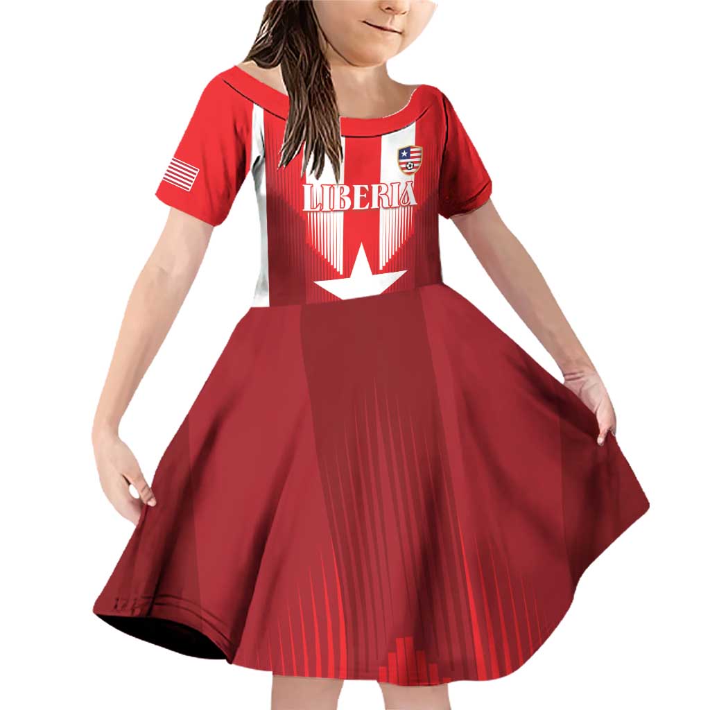 Custom Liberia Football Family Matching Off Shoulder Short Dress and Hawaiian Shirt Lone Stars Go Champion