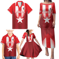Custom Liberia Football Family Matching Puletasi and Hawaiian Shirt Lone Stars Go Champion