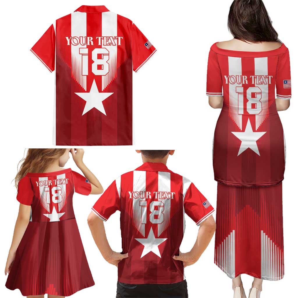 Custom Liberia Football Family Matching Puletasi and Hawaiian Shirt Lone Stars Go Champion