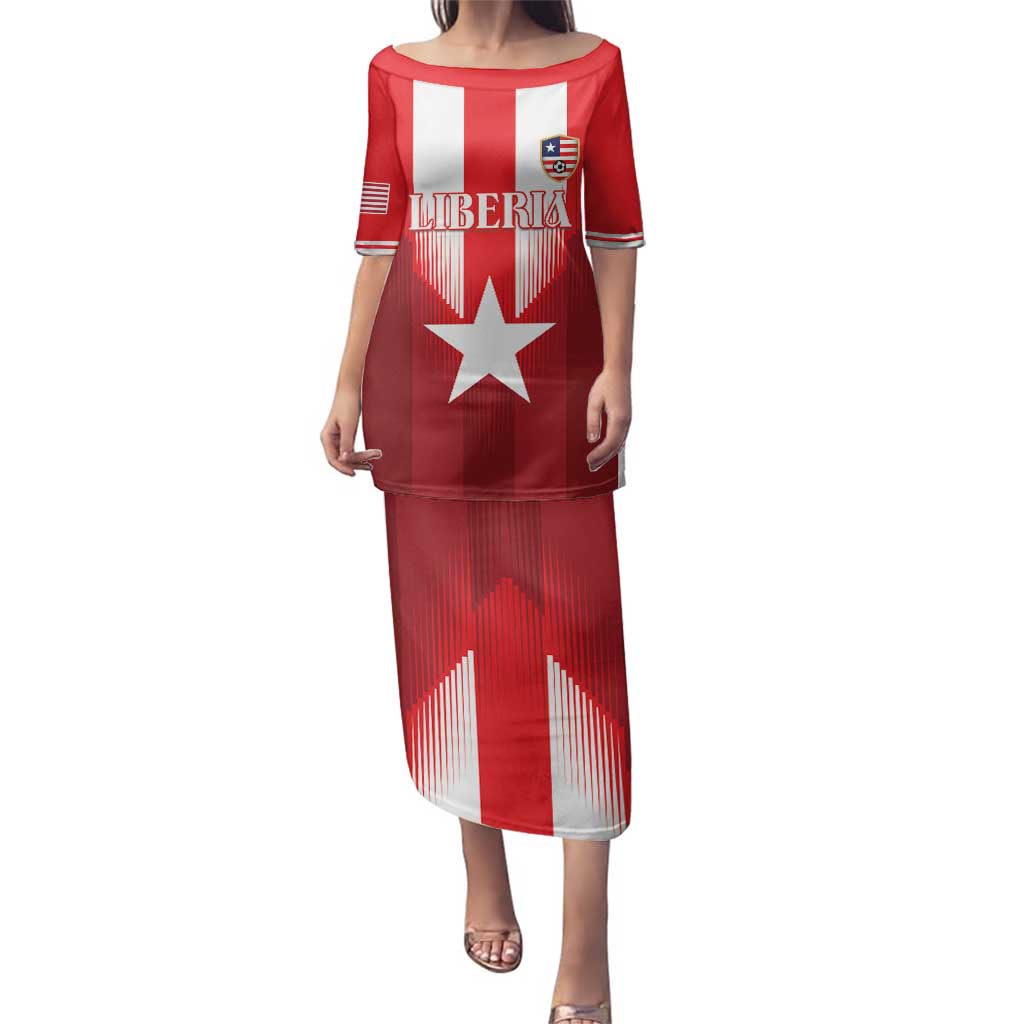 Custom Liberia Football Family Matching Puletasi and Hawaiian Shirt Lone Stars Go Champion