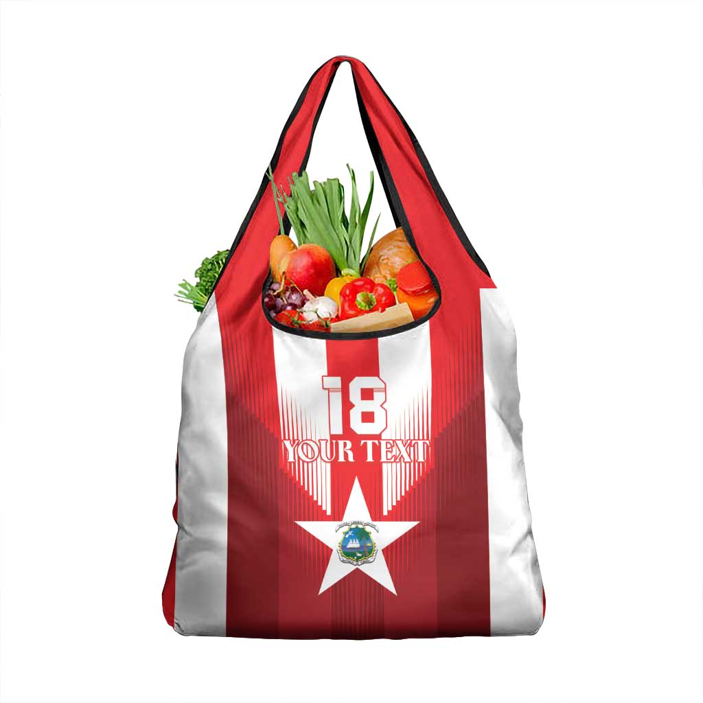 Custom Liberia Football Grocery Bag Lone Stars Go Champion