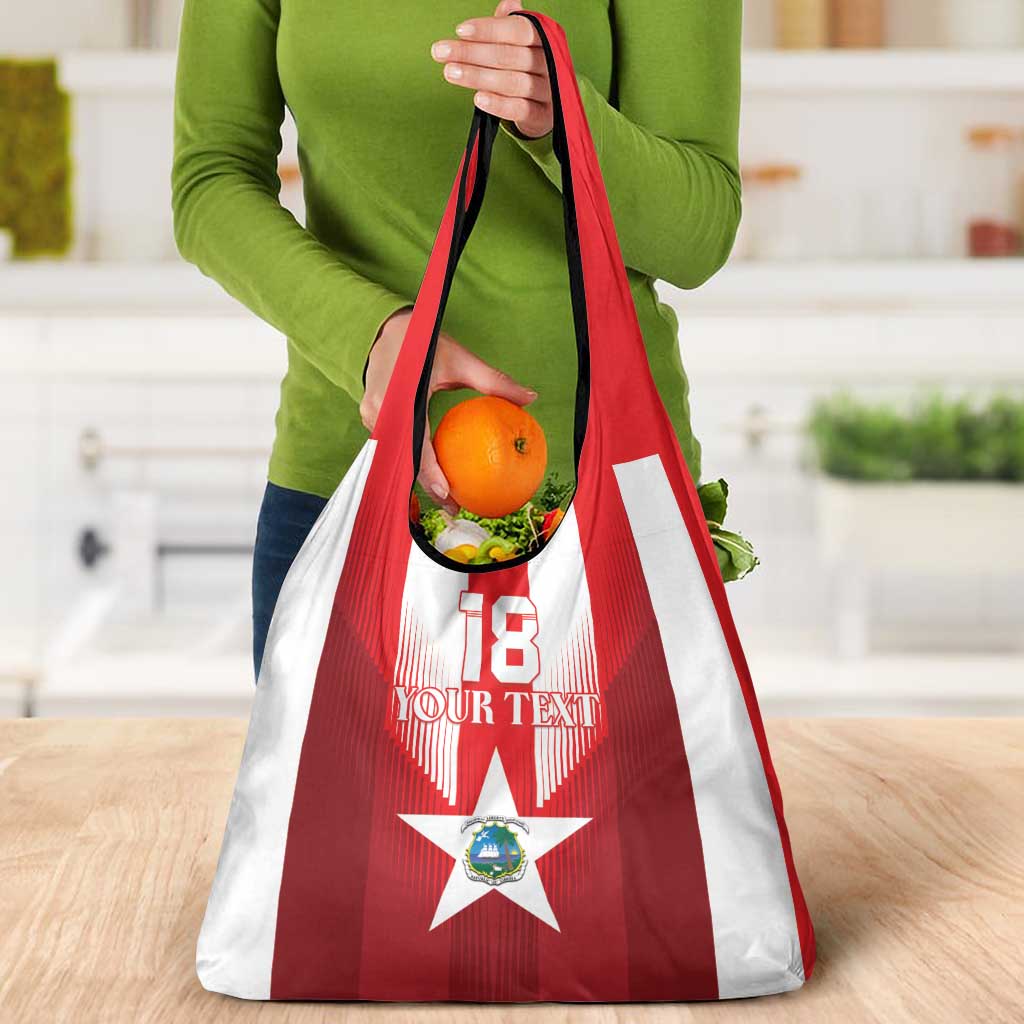 Custom Liberia Football Grocery Bag Lone Stars Go Champion