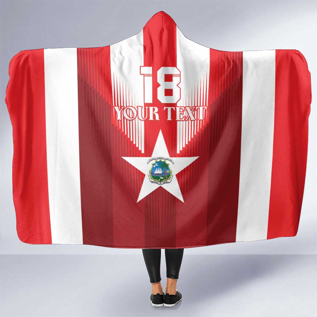 Custom Liberia Football Hooded Blanket Lone Stars Go Champion