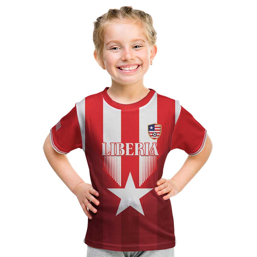 Custom Liberia Football Kid T Shirt Lone Stars Go Champion