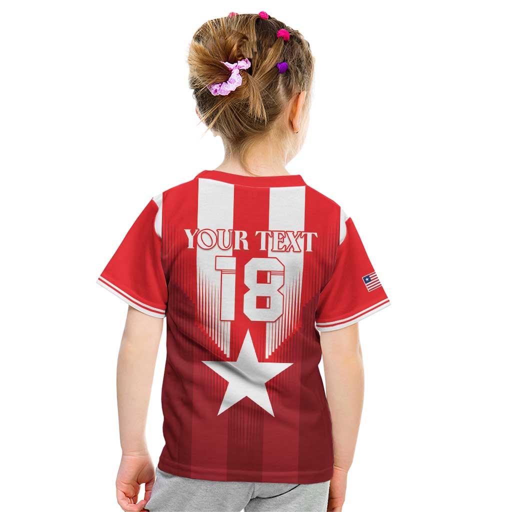 Custom Liberia Football Kid T Shirt Lone Stars Go Champion