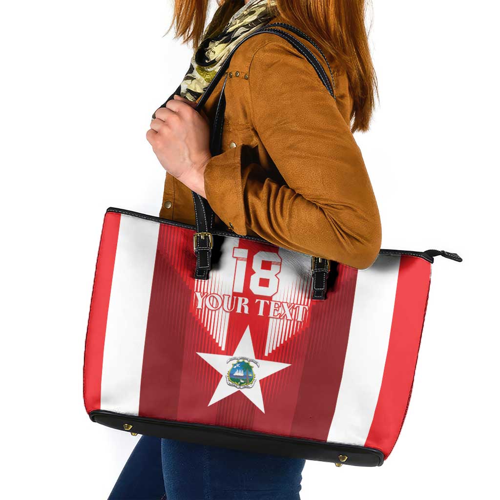 Custom Liberia Football Leather Tote Bag Lone Stars Go Champion