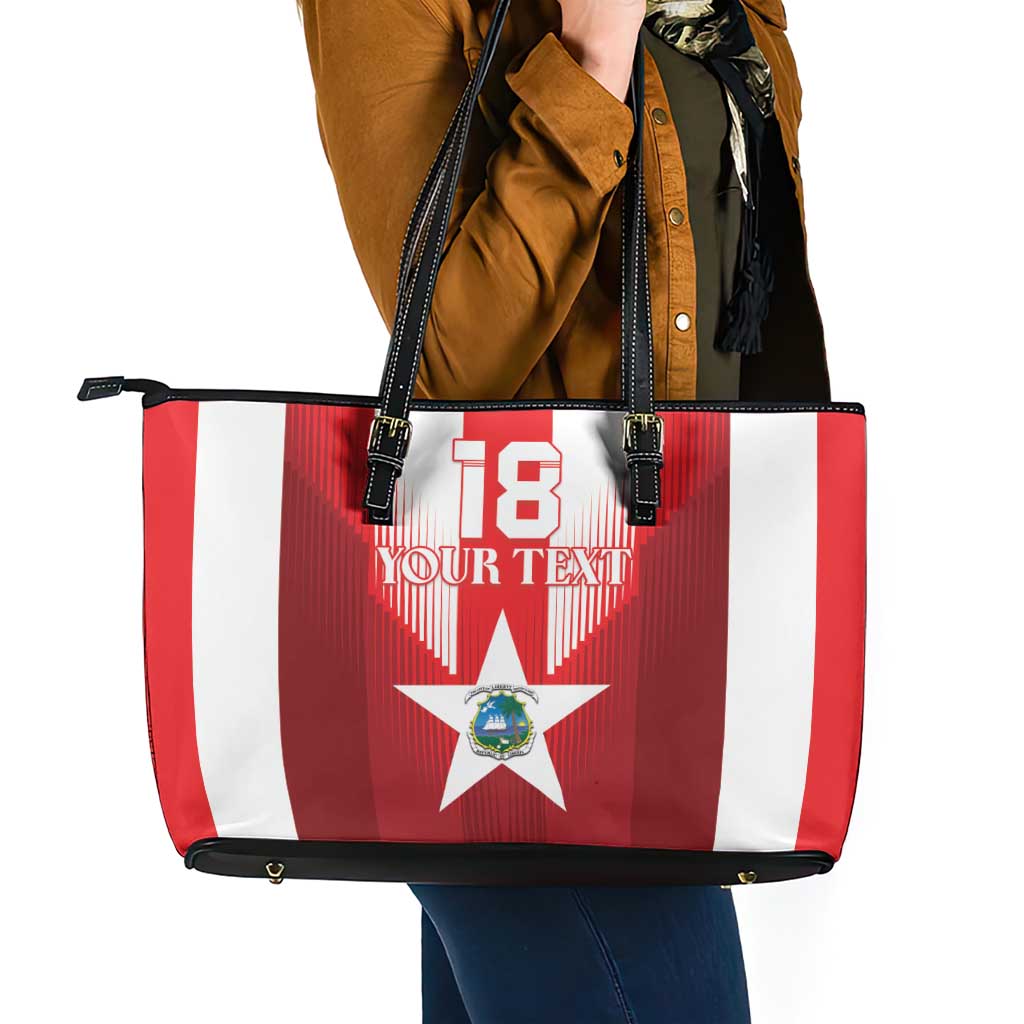 Custom Liberia Football Leather Tote Bag Lone Stars Go Champion