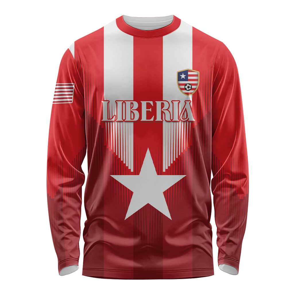 Custom Liberia Football Long Sleeve Shirt Lone Stars Go Champion