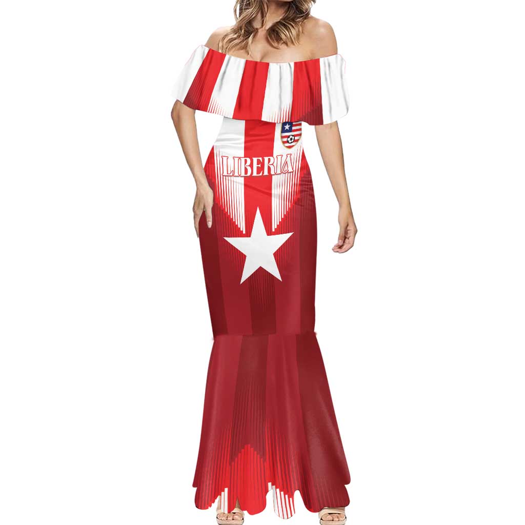 Custom Liberia Football Mermaid Dress Lone Stars Go Champion