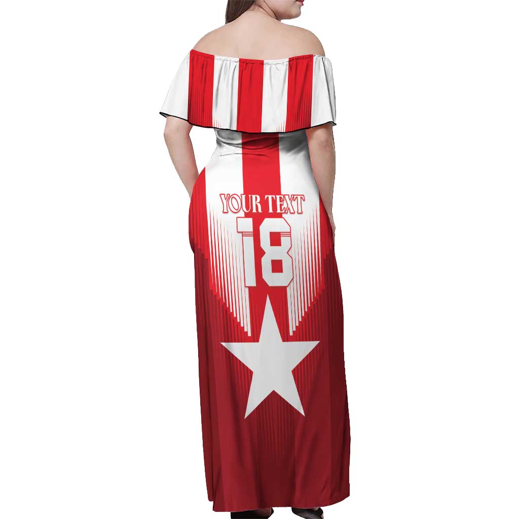 Custom Liberia Football Off Shoulder Maxi Dress Lone Stars Go Champion