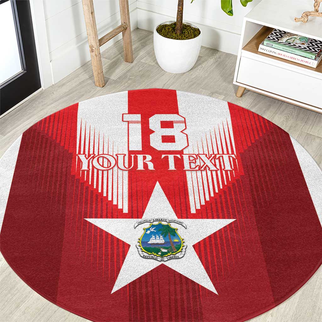 Custom Liberia Football Round Carpet Lone Stars Go Champion