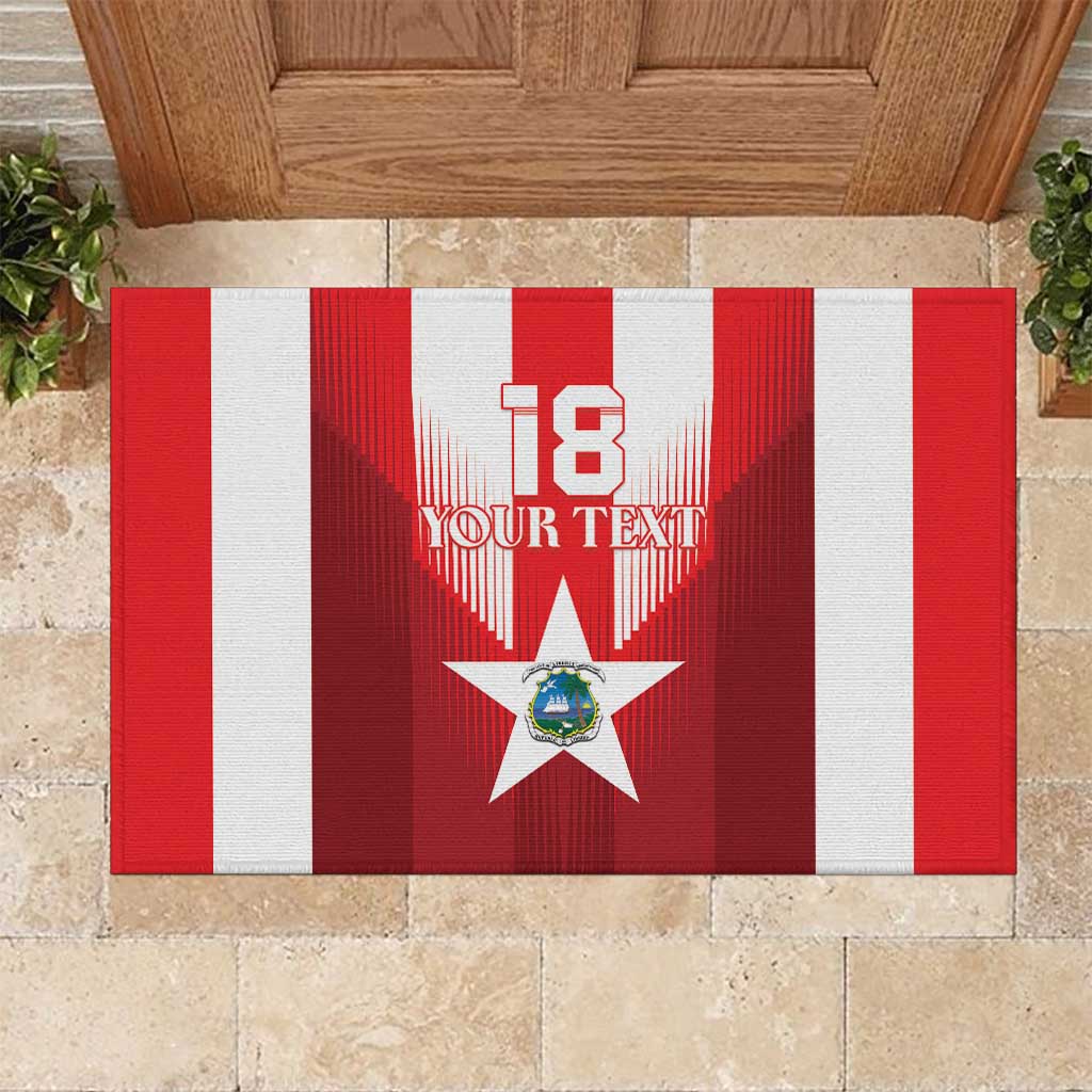 Custom Liberia Football Rubber Doormat Lone Stars Go Champion