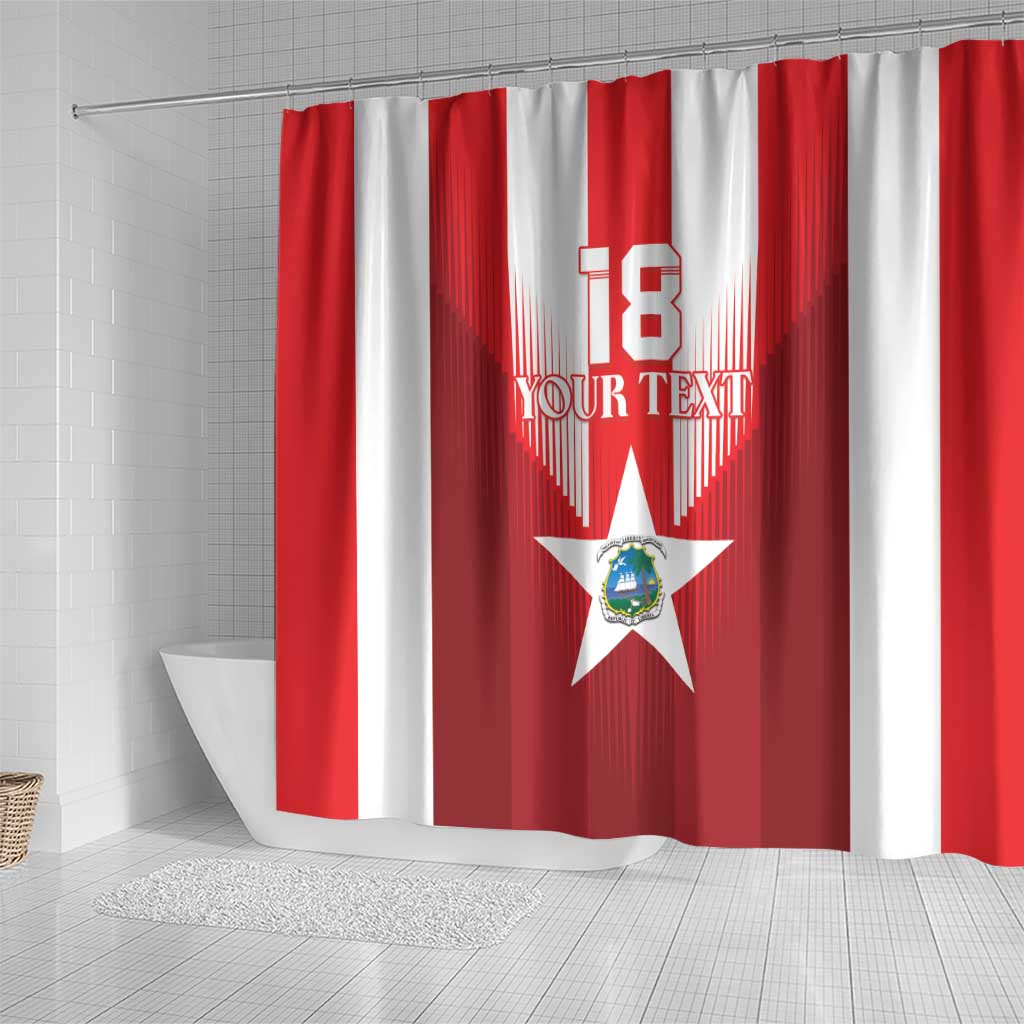 Custom Liberia Football Shower Curtain Lone Stars Go Champion