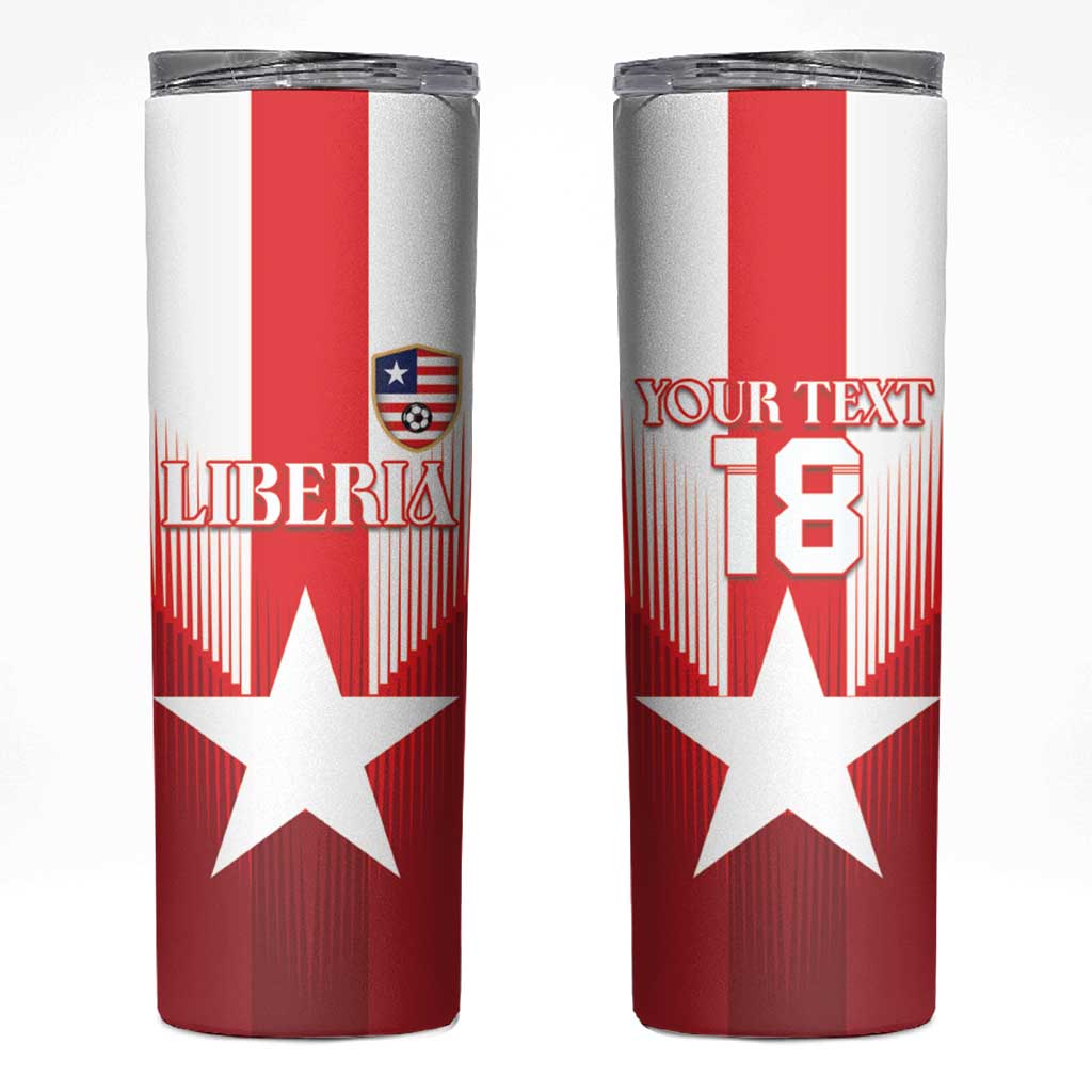 Custom Liberia Football Skinny Tumbler Lone Stars Go Champion