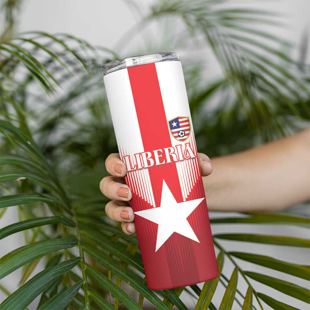 Custom Liberia Football Skinny Tumbler Lone Stars Go Champion