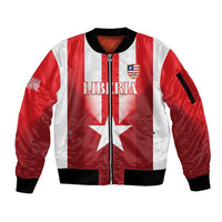 Custom Liberia Football Sleeve Zip Bomber Jacket Lone Stars Go Champion