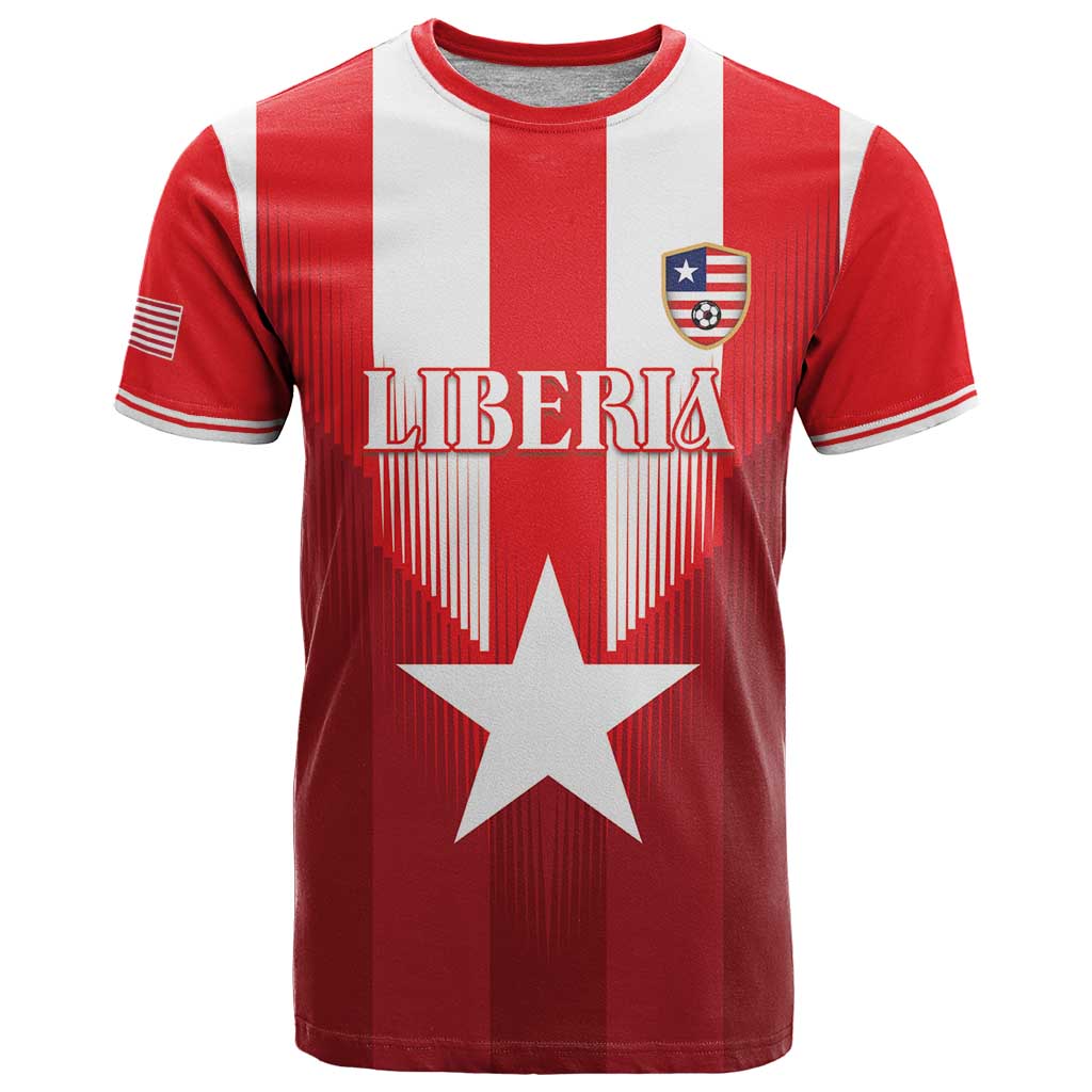 Custom Liberia Football T Shirt Lone Stars Go Champion