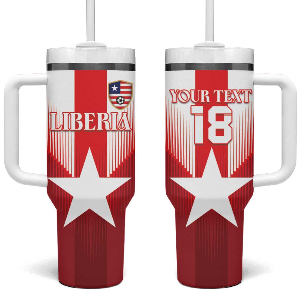 Custom Liberia Football Tumbler With Handle Lone Stars Go Champion