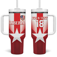 Custom Liberia Football Tumbler With Handle Lone Stars Go Champion