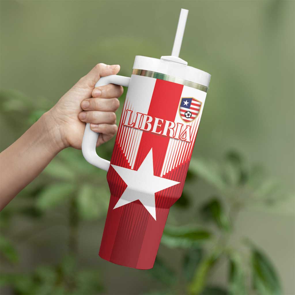Custom Liberia Football Tumbler With Handle Lone Stars Go Champion