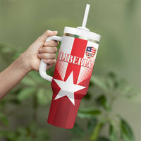 Custom Liberia Football Tumbler With Handle Lone Stars Go Champion