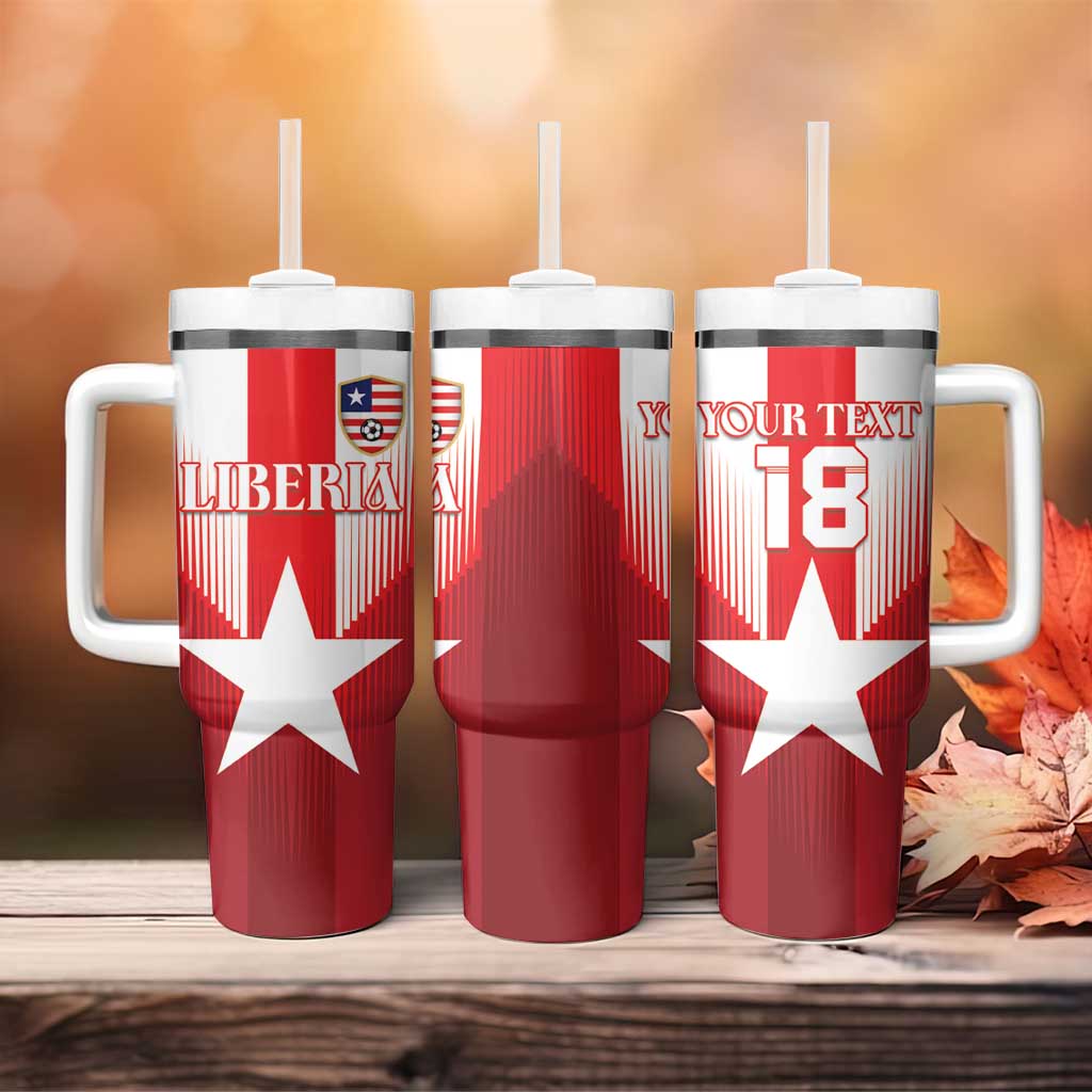Custom Liberia Football Tumbler With Handle Lone Stars Go Champion