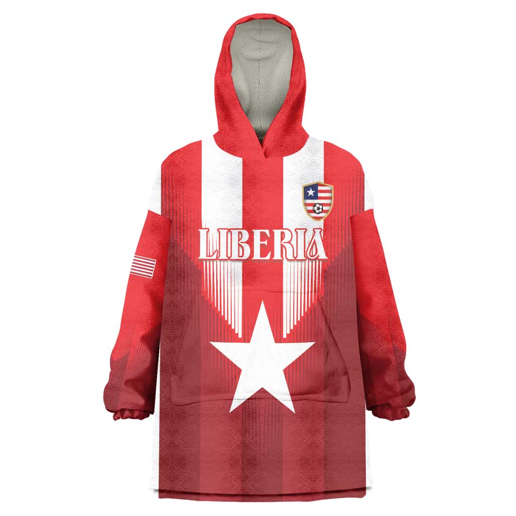 Custom Liberia Football Wearable Blanket Hoodie Lone Stars Go Champion