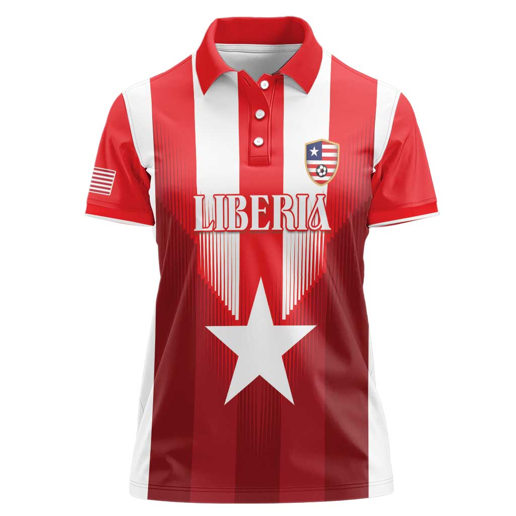 Custom Liberia Football Women Polo Shirt Lone Stars Go Champion