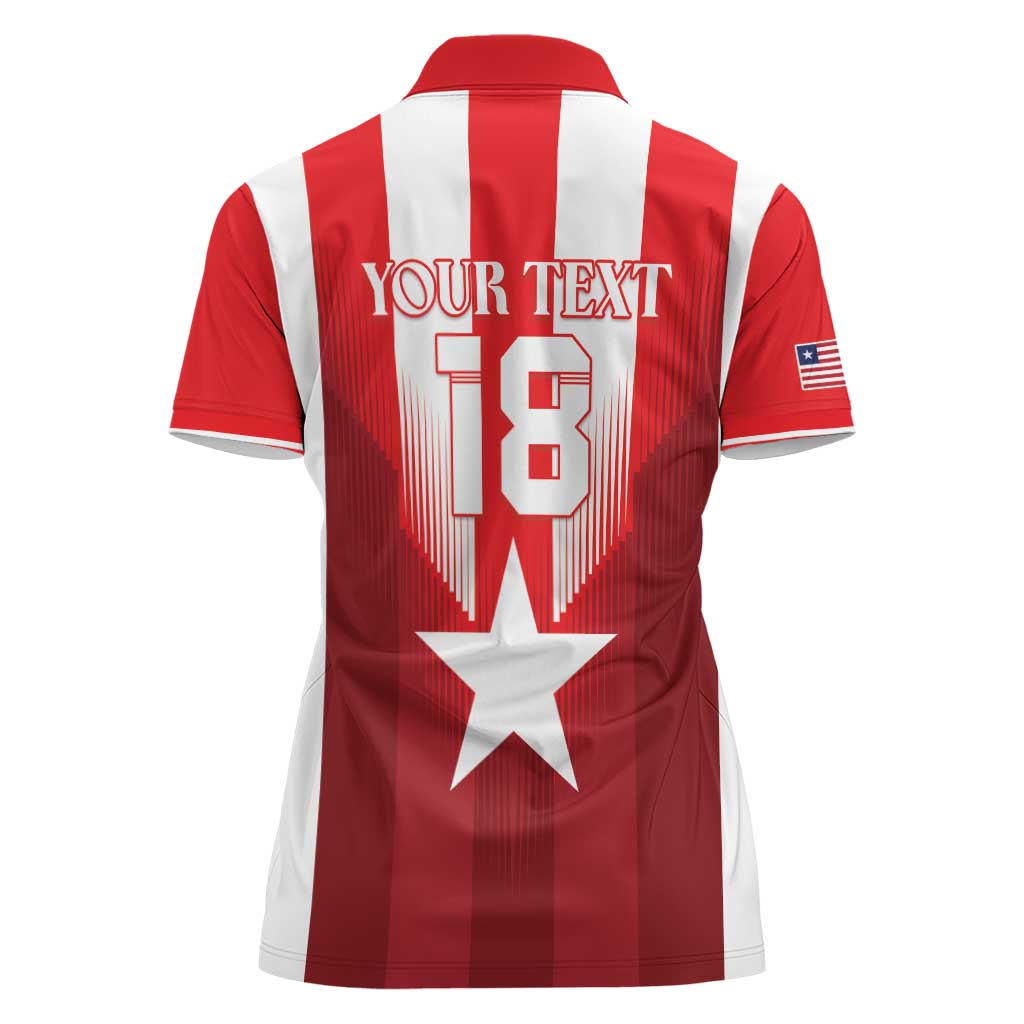 Custom Liberia Football Women Polo Shirt Lone Stars Go Champion