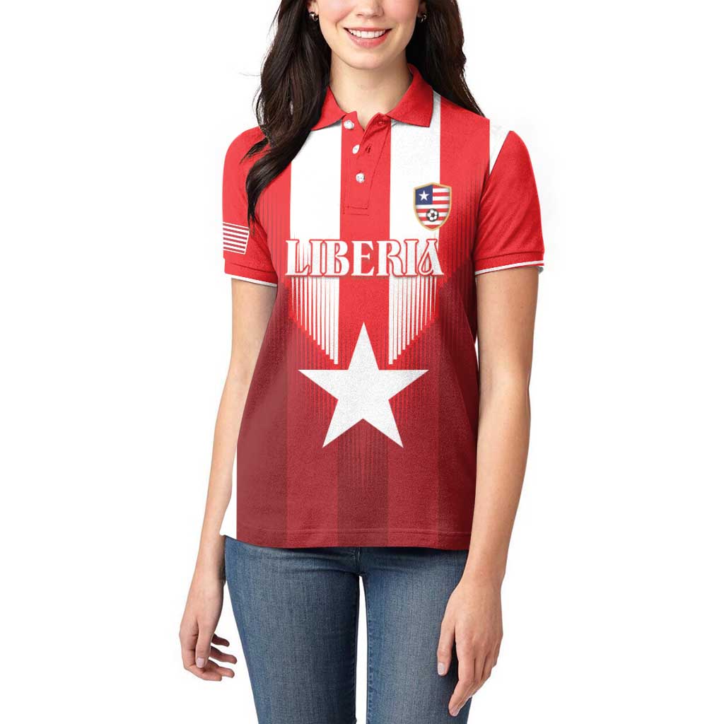 Custom Liberia Football Women Polo Shirt Lone Stars Go Champion