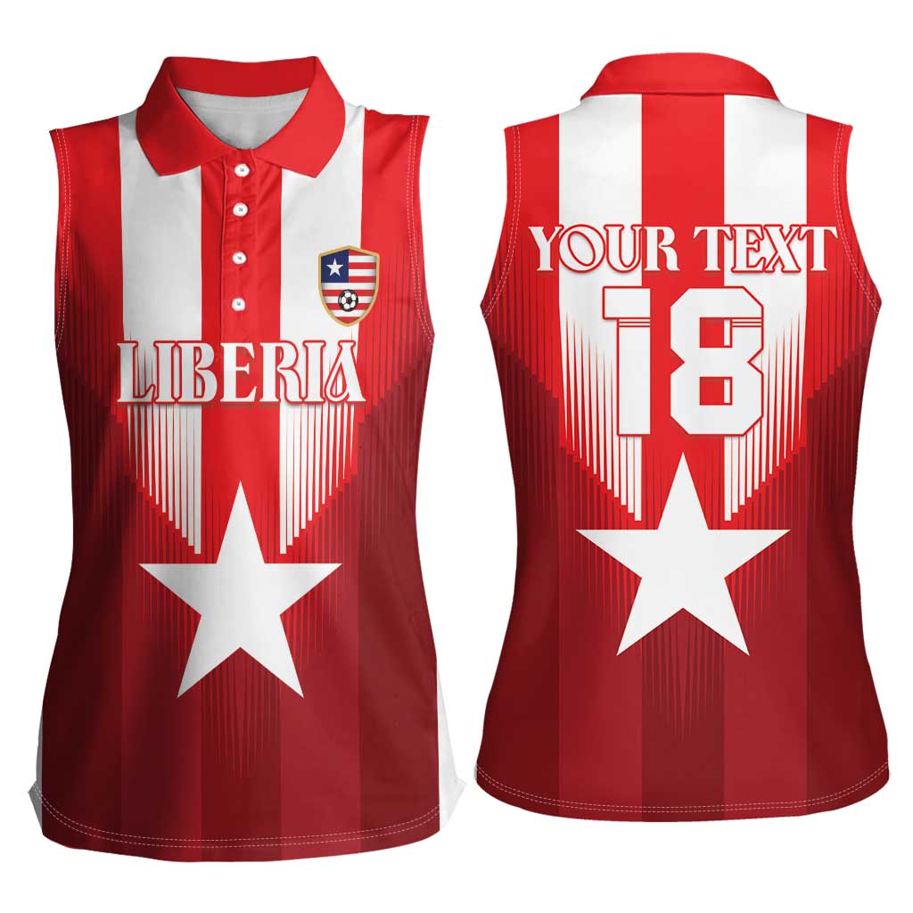 Custom Liberia Football Women Sleeveless Polo Shirt Lone Stars Go Champion