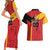 Custom Spain Football Couples Matching Short Sleeve Bodycon Dress and Hawaiian Shirt La Roja Go Champion - Wonder Print Shop
